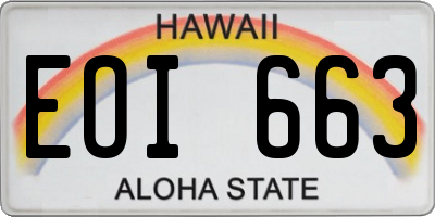 HI license plate EOI663
