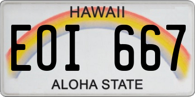 HI license plate EOI667