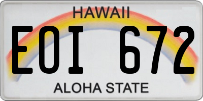 HI license plate EOI672