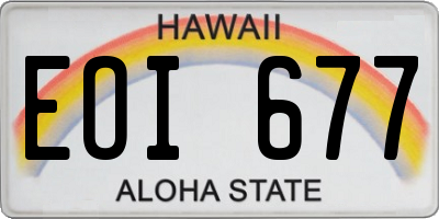 HI license plate EOI677