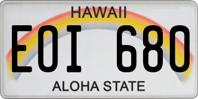 HI license plate EOI680