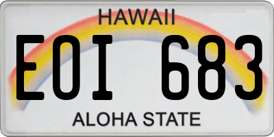 HI license plate EOI683