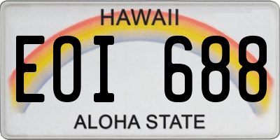 HI license plate EOI688
