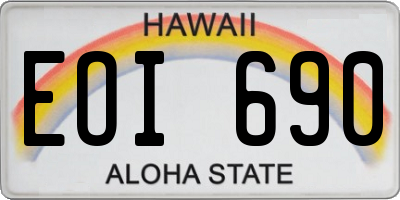 HI license plate EOI690