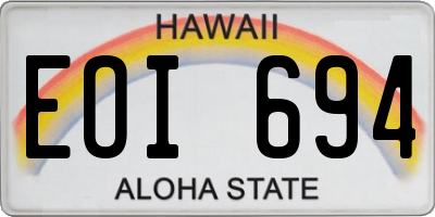 HI license plate EOI694