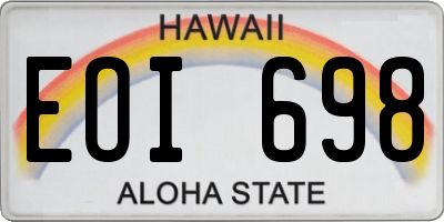 HI license plate EOI698