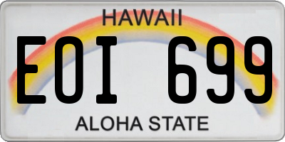 HI license plate EOI699