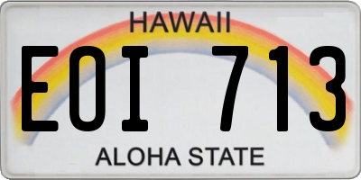 HI license plate EOI713