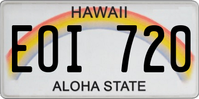 HI license plate EOI720