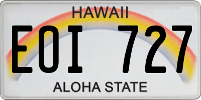 HI license plate EOI727