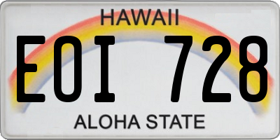 HI license plate EOI728