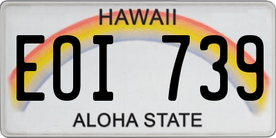 HI license plate EOI739