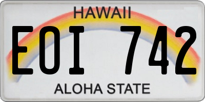 HI license plate EOI742