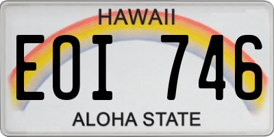 HI license plate EOI746