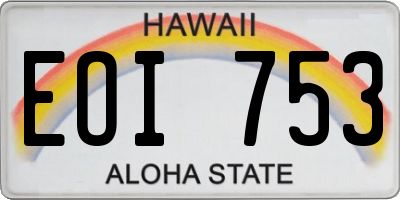 HI license plate EOI753