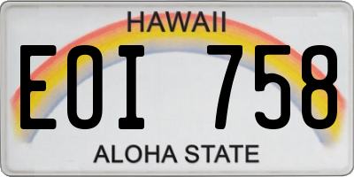 HI license plate EOI758