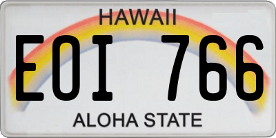 HI license plate EOI766