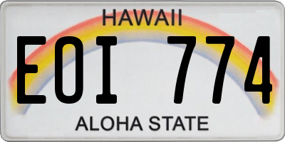 HI license plate EOI774