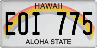 HI license plate EOI775