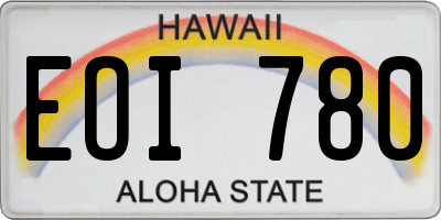 HI license plate EOI780