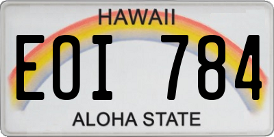 HI license plate EOI784