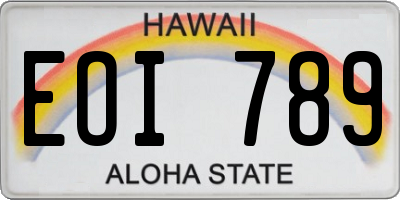 HI license plate EOI789