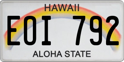 HI license plate EOI792