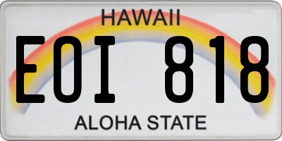 HI license plate EOI818