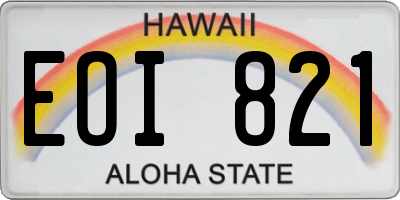 HI license plate EOI821