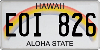 HI license plate EOI826