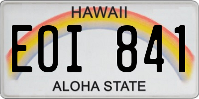 HI license plate EOI841