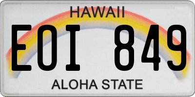 HI license plate EOI849