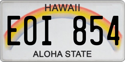 HI license plate EOI854