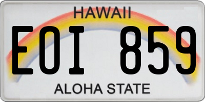 HI license plate EOI859