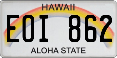 HI license plate EOI862