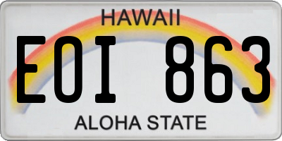 HI license plate EOI863