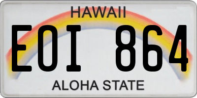 HI license plate EOI864