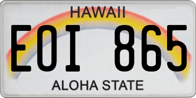 HI license plate EOI865