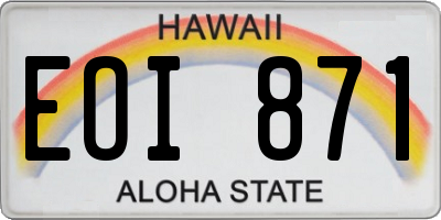 HI license plate EOI871
