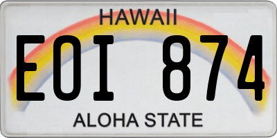 HI license plate EOI874