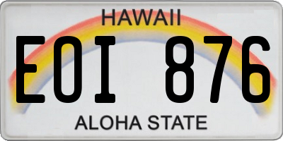 HI license plate EOI876