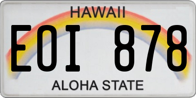 HI license plate EOI878