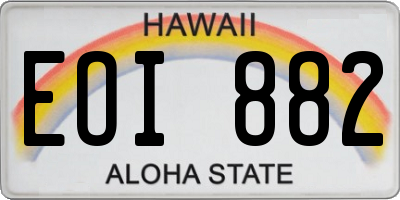 HI license plate EOI882