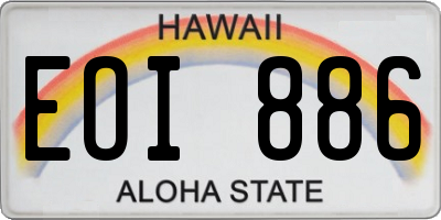 HI license plate EOI886