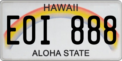 HI license plate EOI888