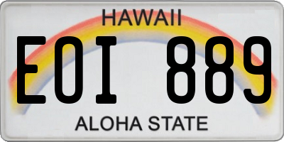 HI license plate EOI889