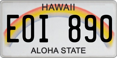HI license plate EOI890