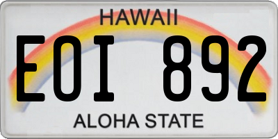 HI license plate EOI892
