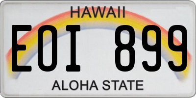 HI license plate EOI899