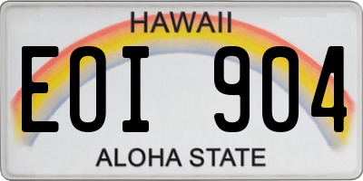 HI license plate EOI904
